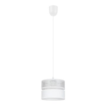 Lustr na lanku LIMA 1xE27/60W/230V stříbrná/bílá