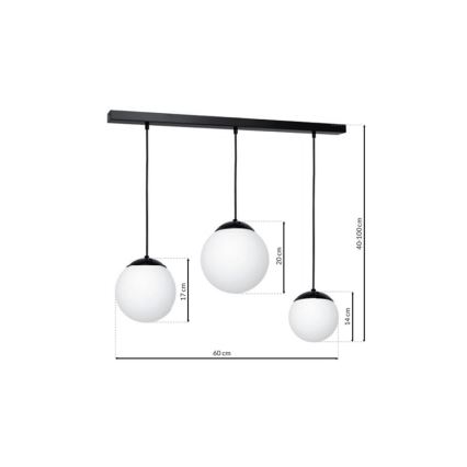 Lustr na lanku LIMA 3xE14/40W/230V