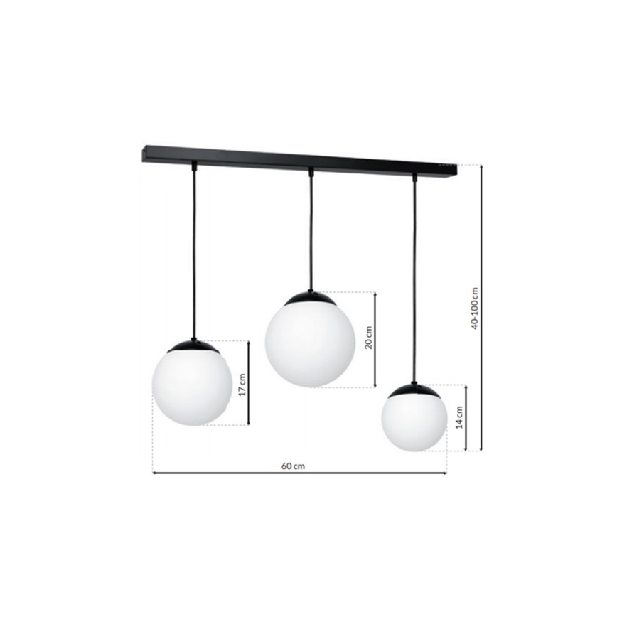Lustr na lanku LIMA 3xE14/40W/230V