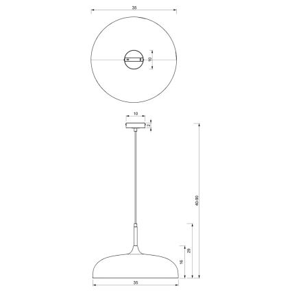 Lustr na lanku LINCOLN 1xE27/60W/230V pr. 35 cm bílá