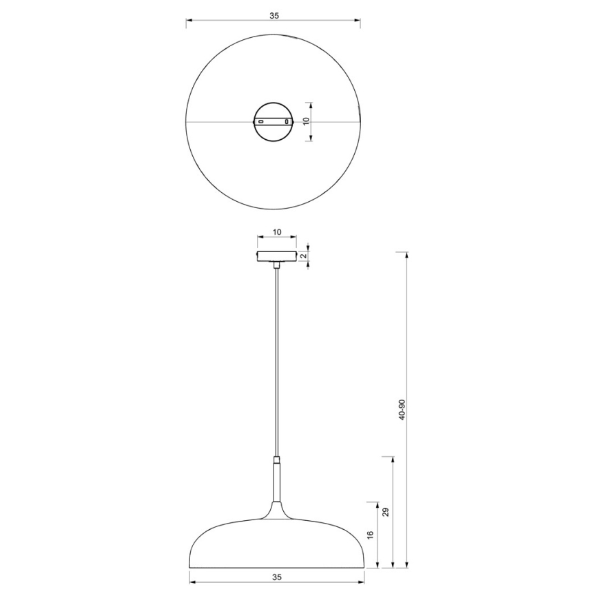 Lustr na lanku LINCOLN 1xE27/60W/230V pr. 35 cm černá