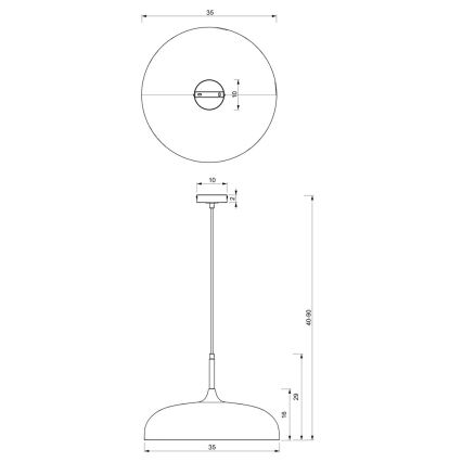 Lustr na lanku LINCOLN 1xE27/60W/230V pr. 35 cm zelená