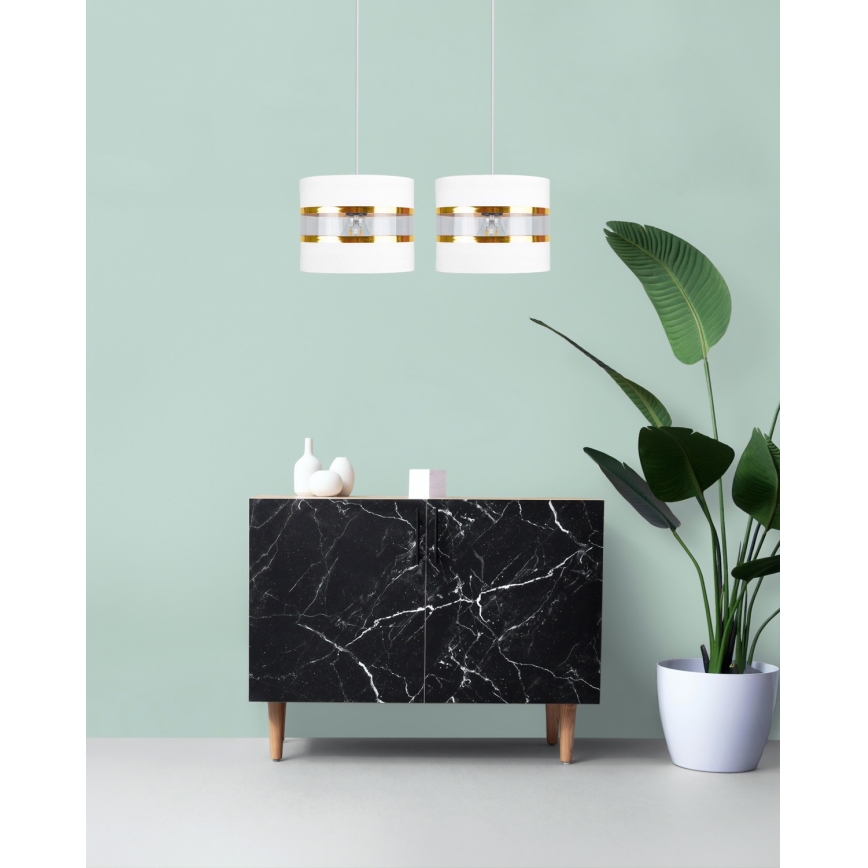Lustr na lanku LIND 2xE27/60W/230V bílá