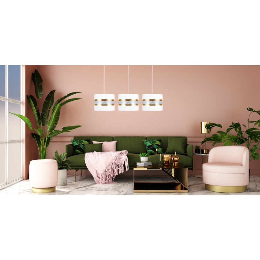 Lustr na lanku LIND 3xE27/60W/230V bílá