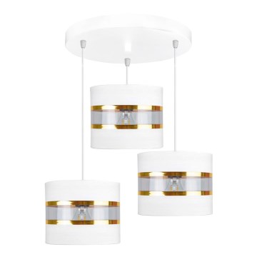 Lustr na lanku LIND 3xE27/60W/230V bílá