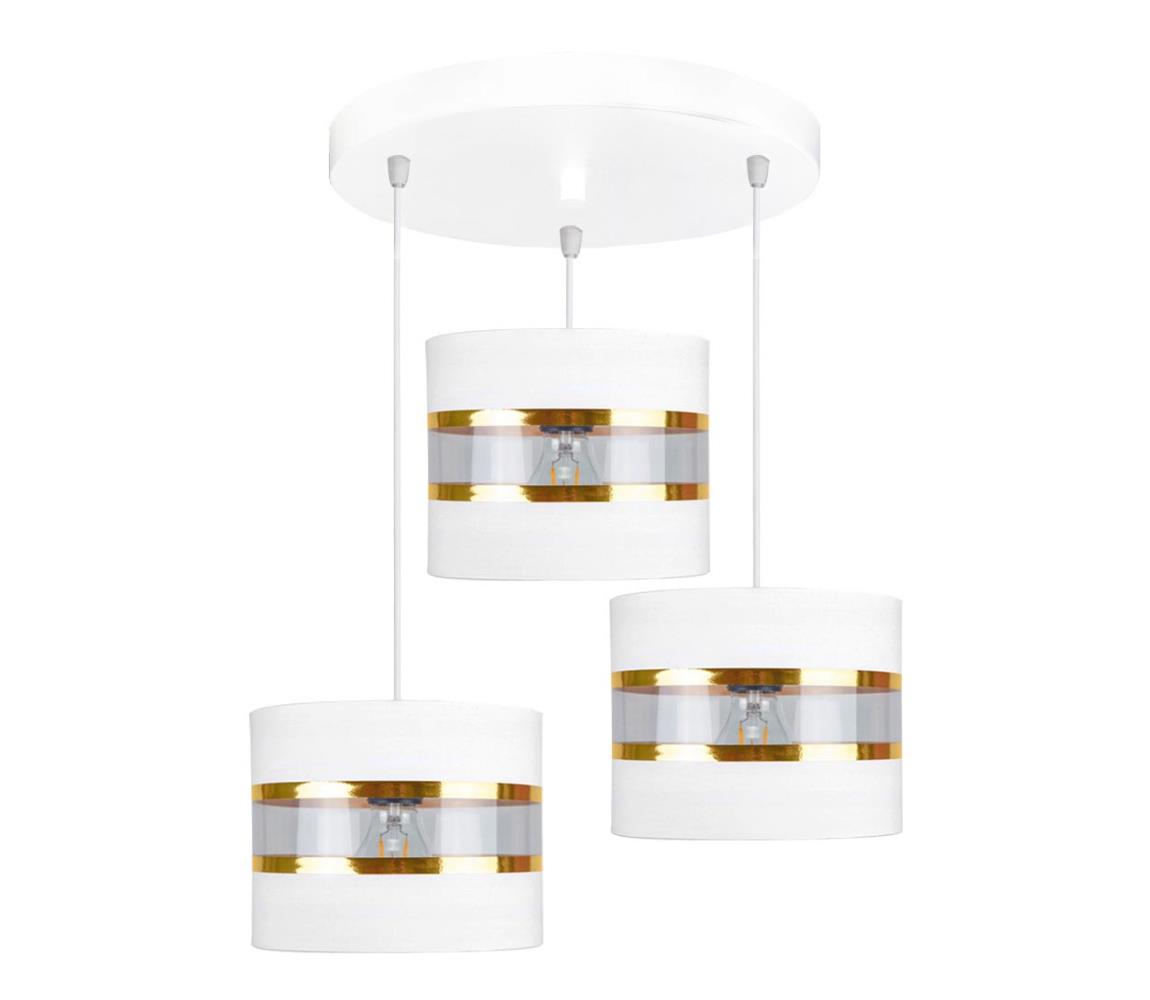 Belis Lustr na lanku LIND 3xE27/60W/230V bílá BE0239