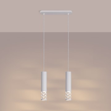 Lustr na lanku LIRO 2xGU10/10W/230V bílá