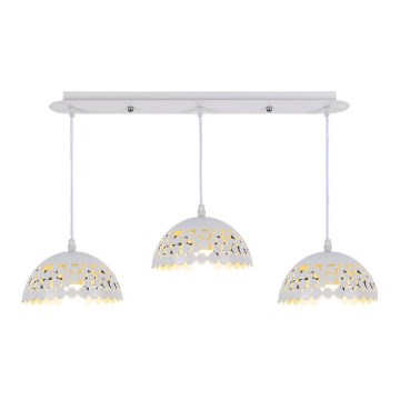 Lustr na lanku LISA WHITE 3xE27/60W/230V