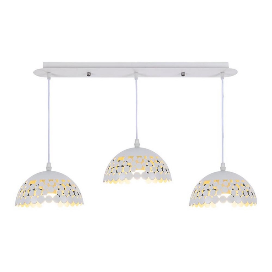 Lustr na lanku LISA WHITE 3xE27/60W/230V