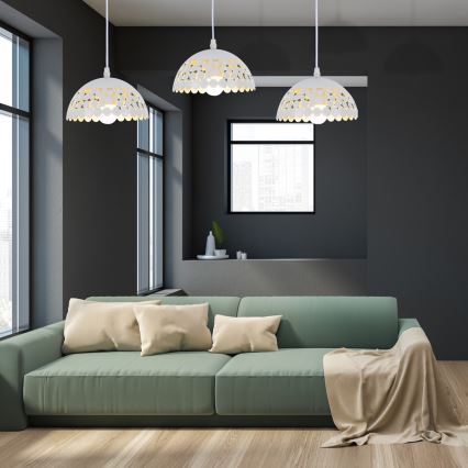 Lustr na lanku LISA WHITE 3xE27/60W/230V