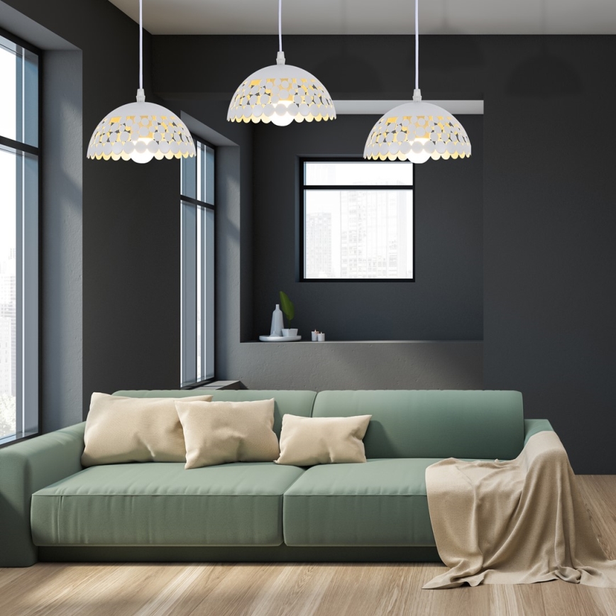 Lustr na lanku LISA WHITE 3xE27/60W/230V