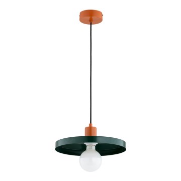 Lustr na lanku LITO 1xE27/15W/230V zelená/měděná
