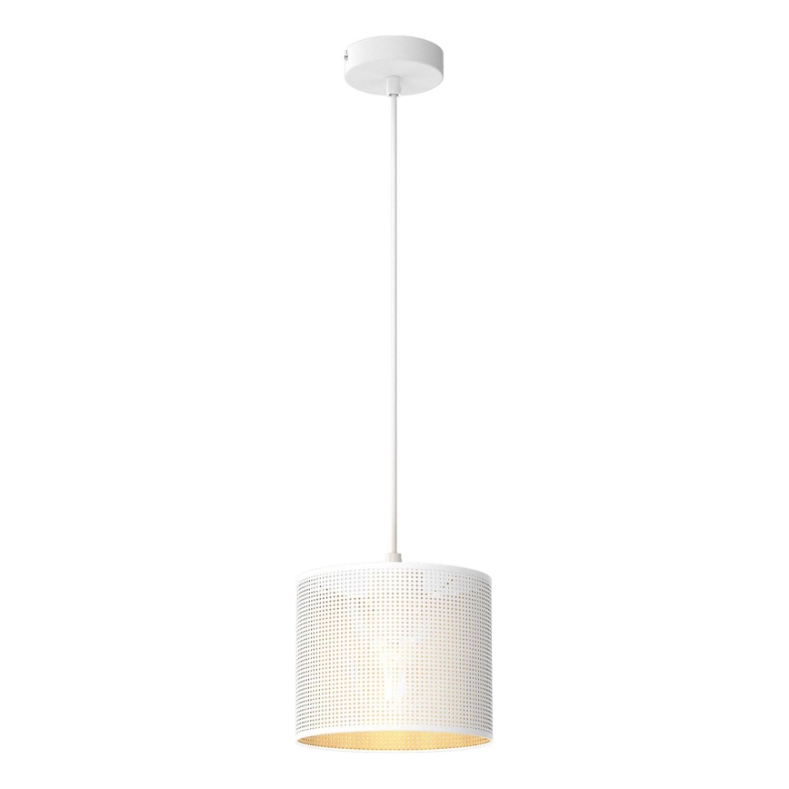 Lustr na lanku LOFT SHADE 1xE27/60W/230V pr. 18 cm bílá/zlatá