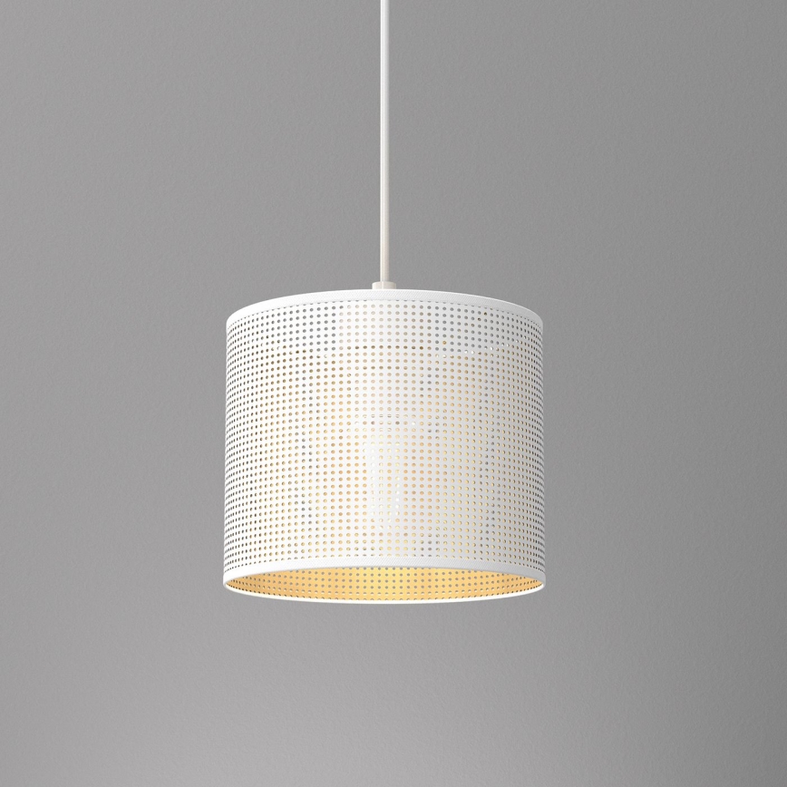 Lustr na lanku LOFT SHADE 1xE27/60W/230V pr. 18 cm bílá/zlatá