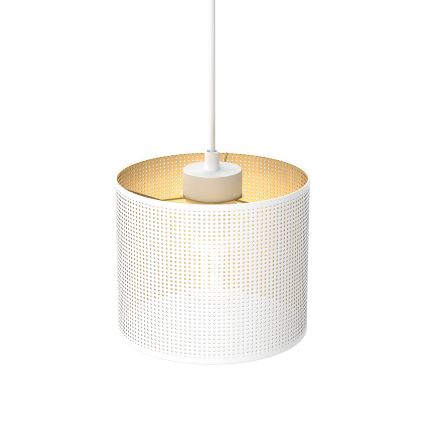 Lustr na lanku LOFT SHADE 1xE27/60W/230V pr. 18 cm bílá/zlatá