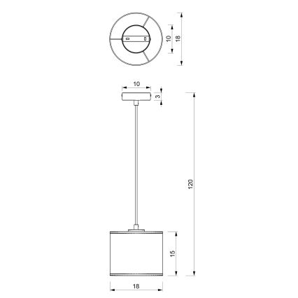 Lustr na lanku LOFT SHADE 1xE27/60W/230V pr. 18 cm bílá/zlatá