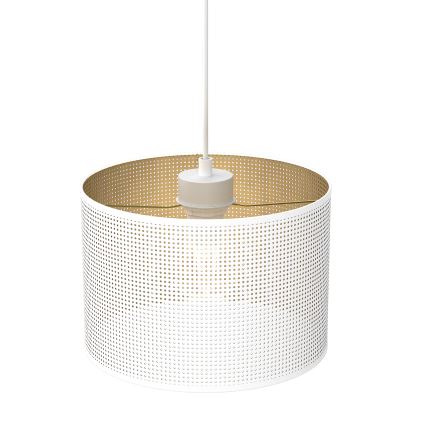Lustr na lanku LOFT SHADE 1xE27/60W/230V pr. 25 cm bílá/zlatá