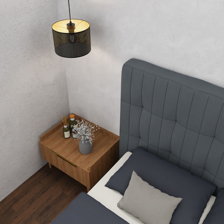 Lustr na lanku LOFT SHADE 1xE27/60W/230V pr. 25 cm černá/zlatá