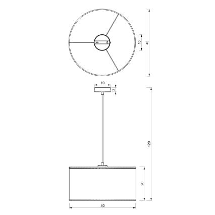 Lustr na lanku LOFT SHADE 1xE27/60W/230V pr. 40 cm černá