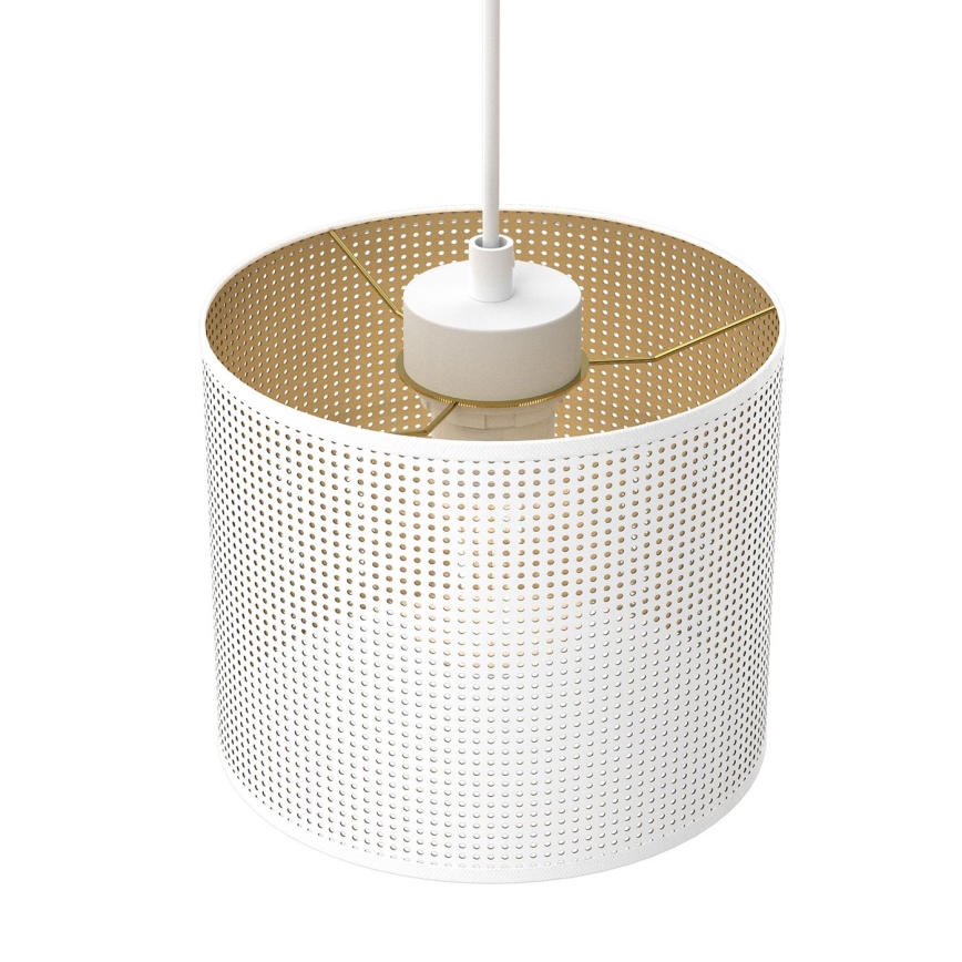 Lustr na lanku LOFT SHADE 3xE27/60W/230V bílá/zlatá