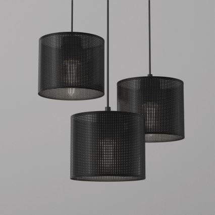 Lustr na lanku LOFT SHADE 3xE27/60W/230V černá