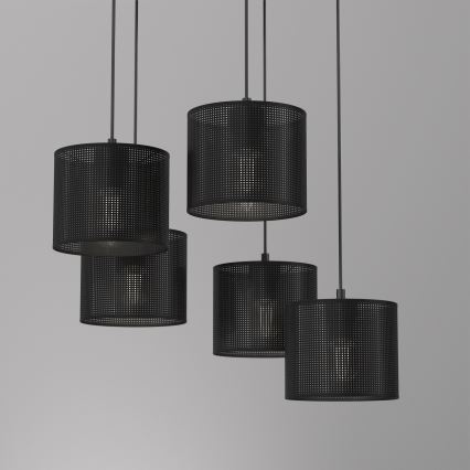 Lustr na lanku LOFT SHADE 5xE27/60W/230V černá