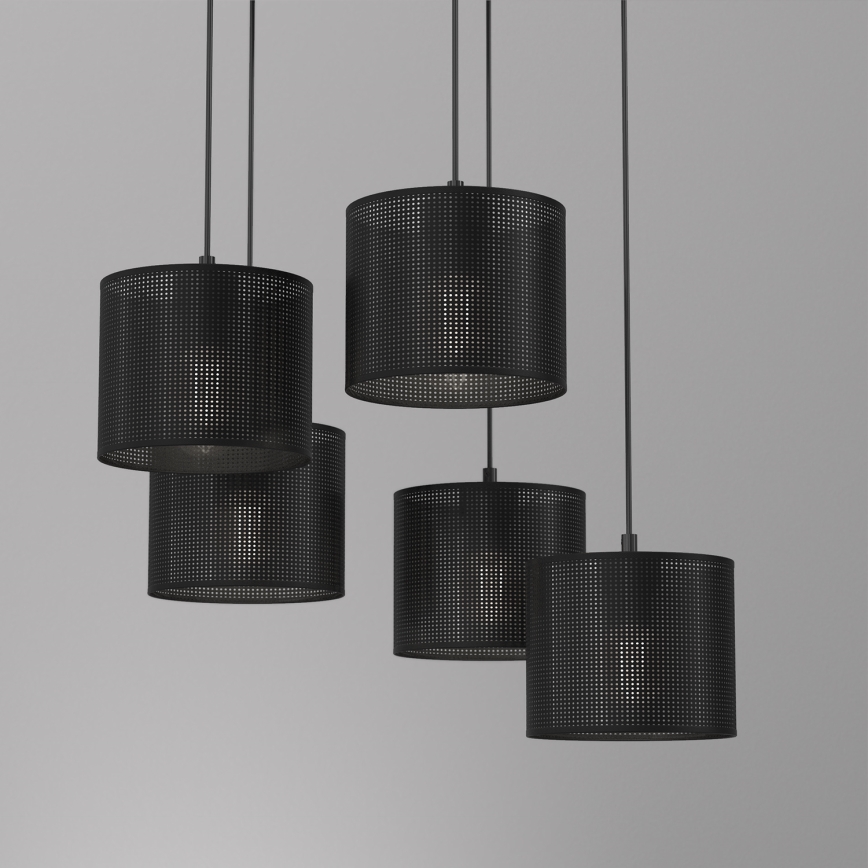 Lustr na lanku LOFT SHADE 5xE27/60W/230V černá