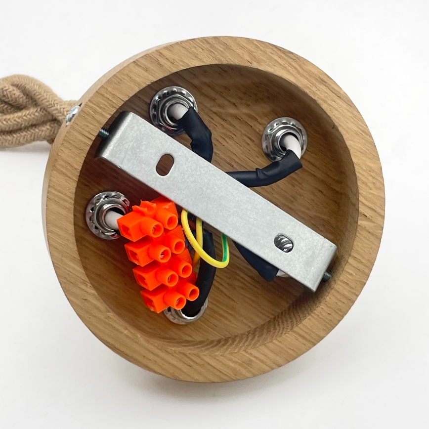 Lustr na lanku LOOMIS 5xE27/15W/230V 130 cm béžová/dub