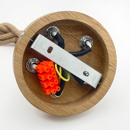 Lustr na lanku LOOMIS 5xE27/15W/230V 83 cm béžová/dub