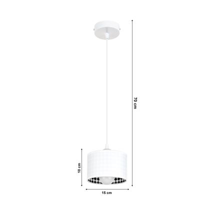 Lustr na lanku LORI 1xE27/60W/230V bílá