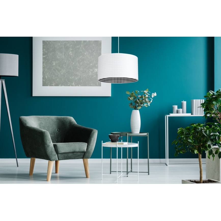 Lustr na lanku LORI 1xE27/60W/230V pr. 35 cm bílá