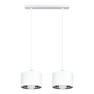 Lustr na lanku LORI 2xE27/60W/230V bílá