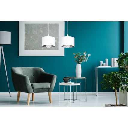 Lustr na lanku LORI 2xE27/60W/230V bílá