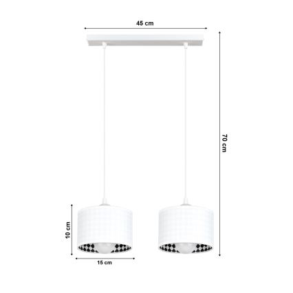 Lustr na lanku LORI 2xE27/60W/230V bílá