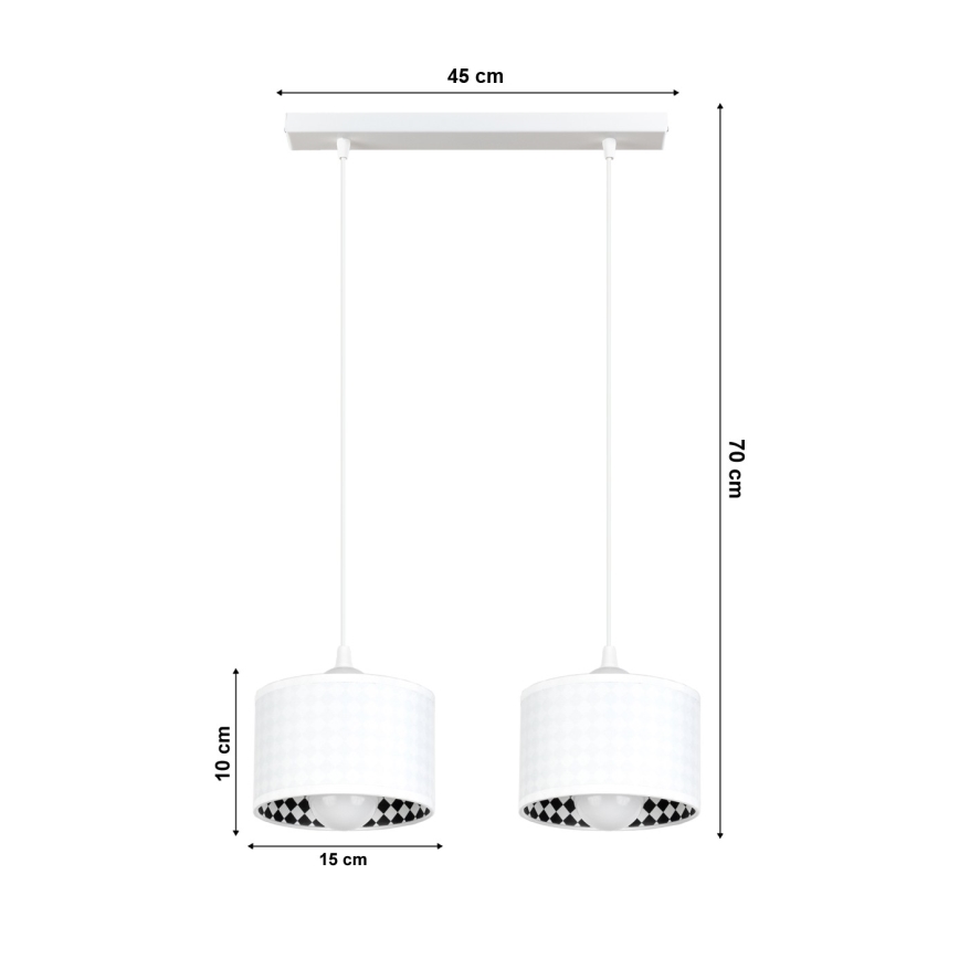 Lustr na lanku LORI 2xE27/60W/230V bílá