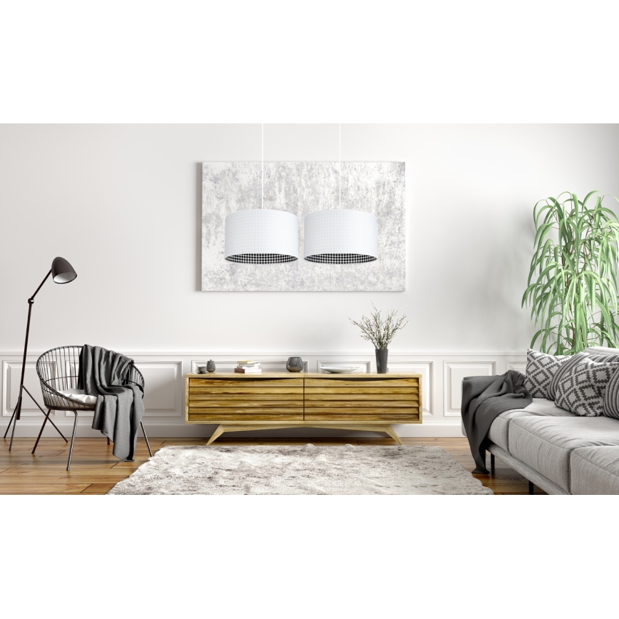 Lustr na lanku LORI 2xE27/60W/230V bílá