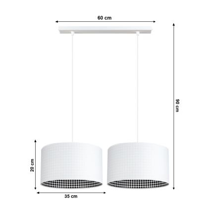 Lustr na lanku LORI 2xE27/60W/230V bílá