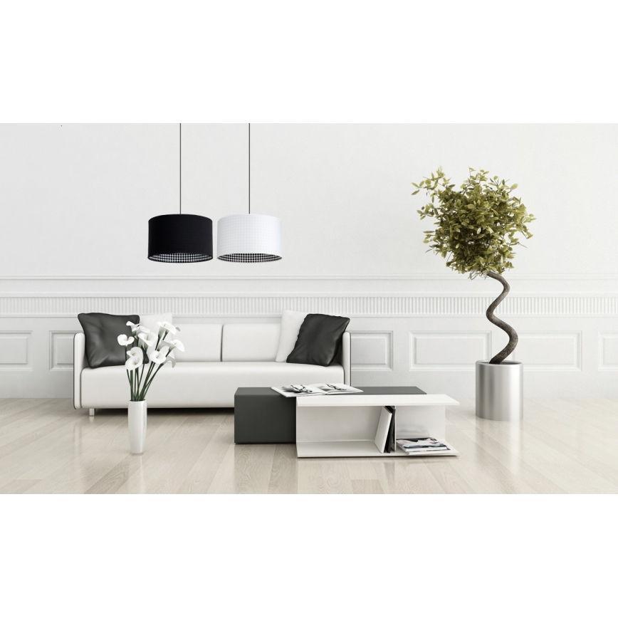 Lustr na lanku LORI 2xE27/60W/230V černá/bílá
