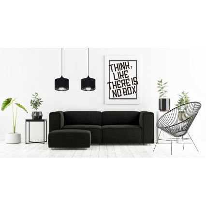 Lustr na lanku LORI 2xE27/60W/230V černá