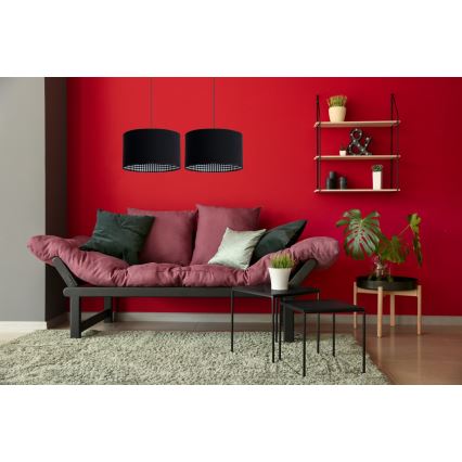 Lustr na lanku LORI 2xE27/60W/230V černá