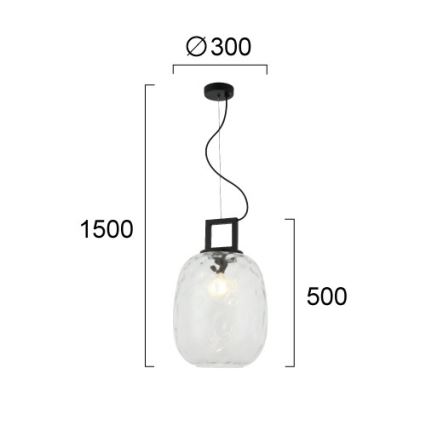 Lustr na lanku LUCY 1xE27/40W/230V černá