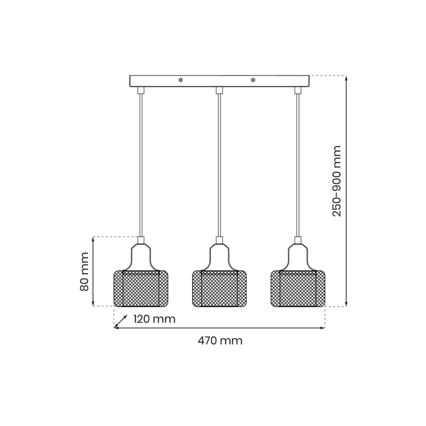 Lustr na lanku LUMI 3xG9/8W/230V