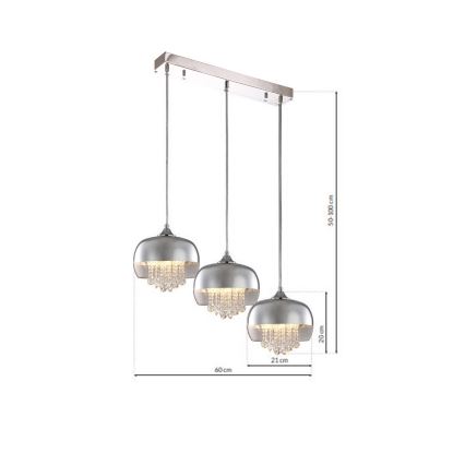 Lustr na lanku LUNA 3xE14/40W/230V