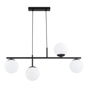 Lustr na lanku LUNA 4xE14/10W/230V černá