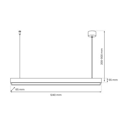 Lustr na lanku LUNGO T8 1xG13/18W/230V černá