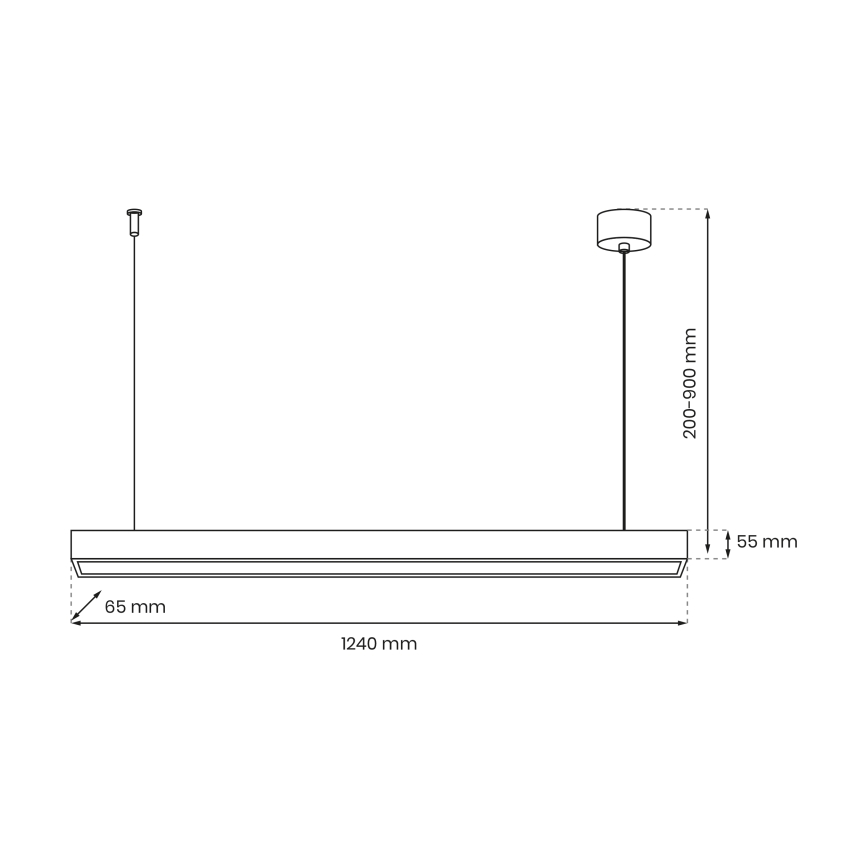 Lustr na lanku LUNGO T8 1xG13/18W/230V černá
