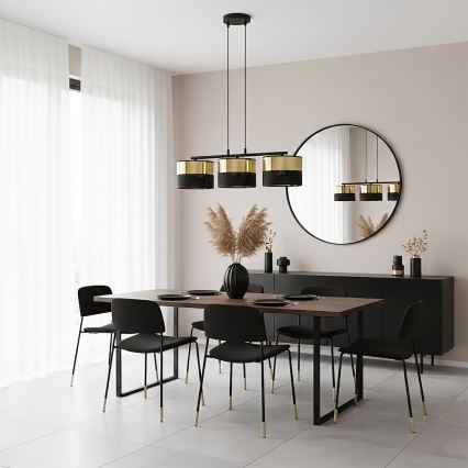 Lustr na lanku LUX 3xE27/15W/230V černá/zlatá