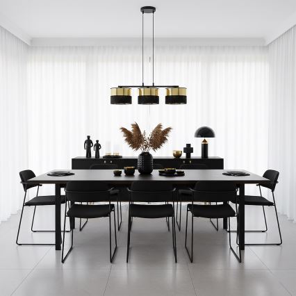 Lustr na lanku LUX 3xE27/15W/230V černá/zlatá