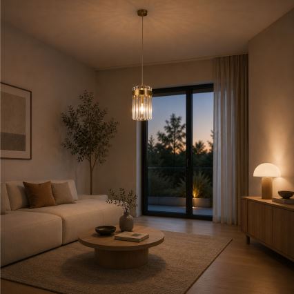 Lustr na lanku LUXARY 1xE27/15W/230V zlatá