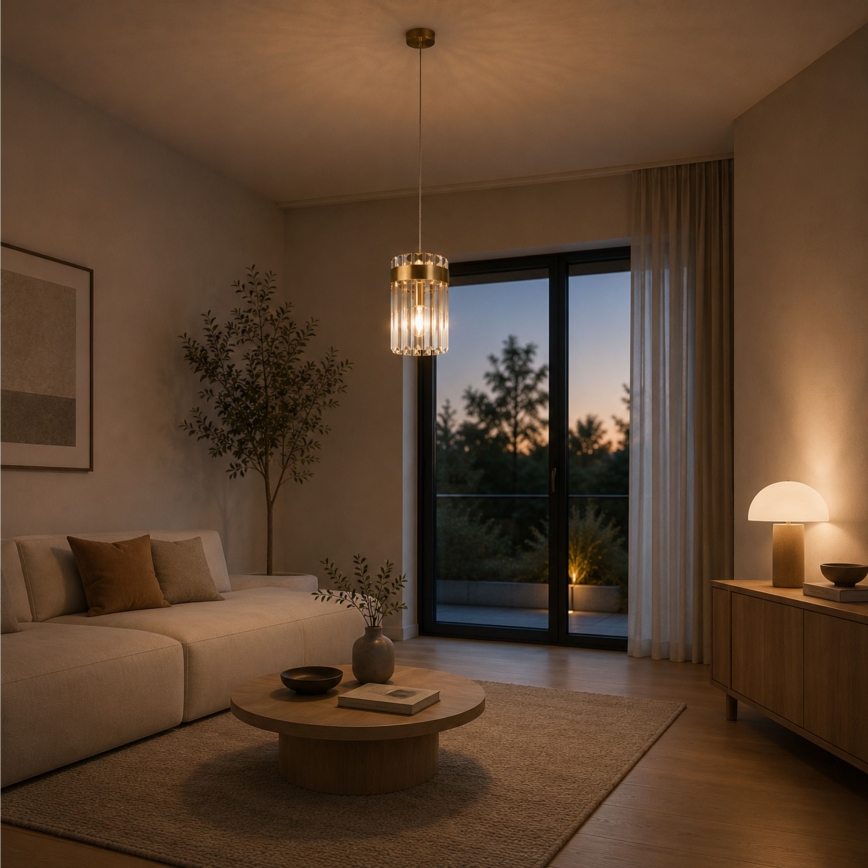 Lustr na lanku LUXARY 1xE27/15W/230V zlatá